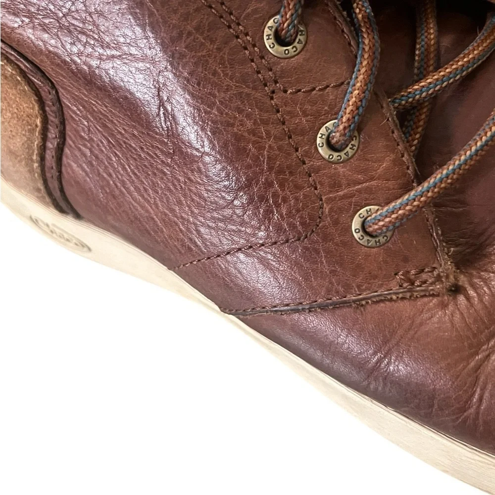 Chaco Davis brown mid leather chukka boots lace up outdoor